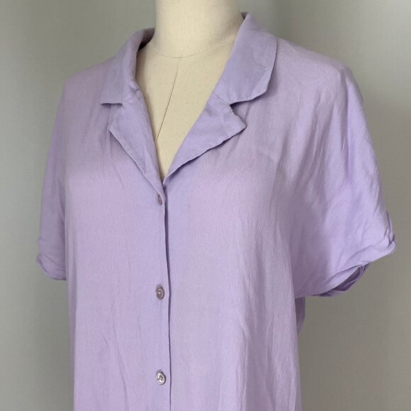 Wilfred Free Lavender Button Down Camp Collar Dress - Picture 3 of 7
